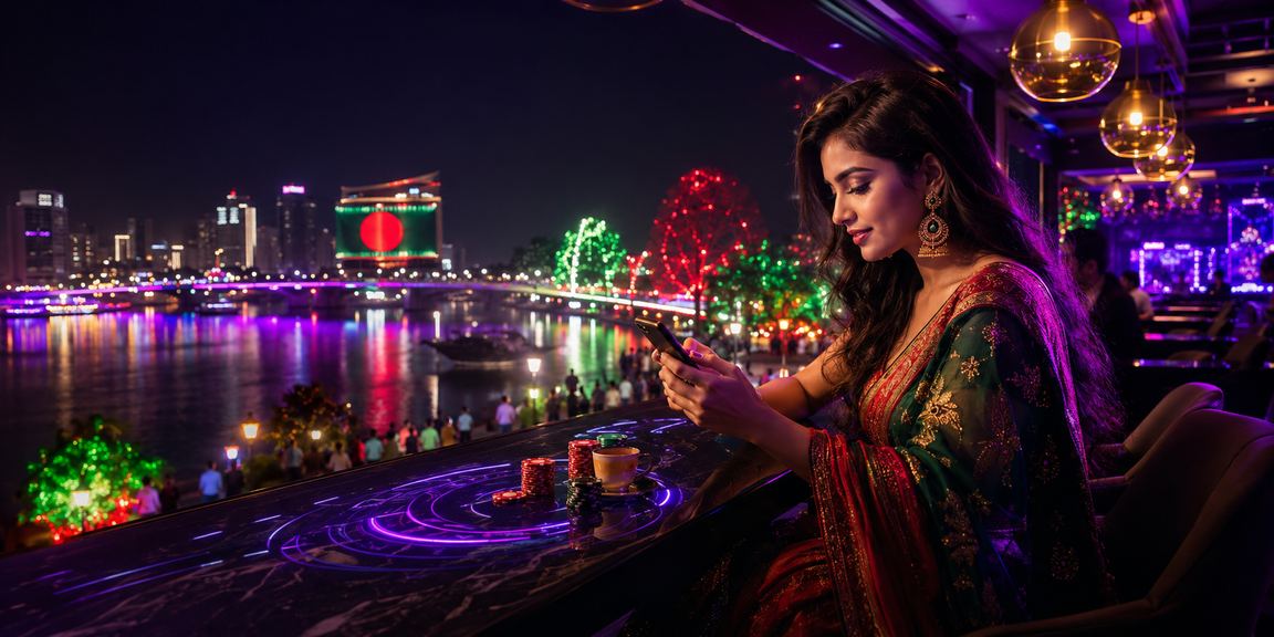 ঢাকা ক্যাসিনো মোবাইল অ্যাপের লাল ও সবুজ থিম সহ চিত্র